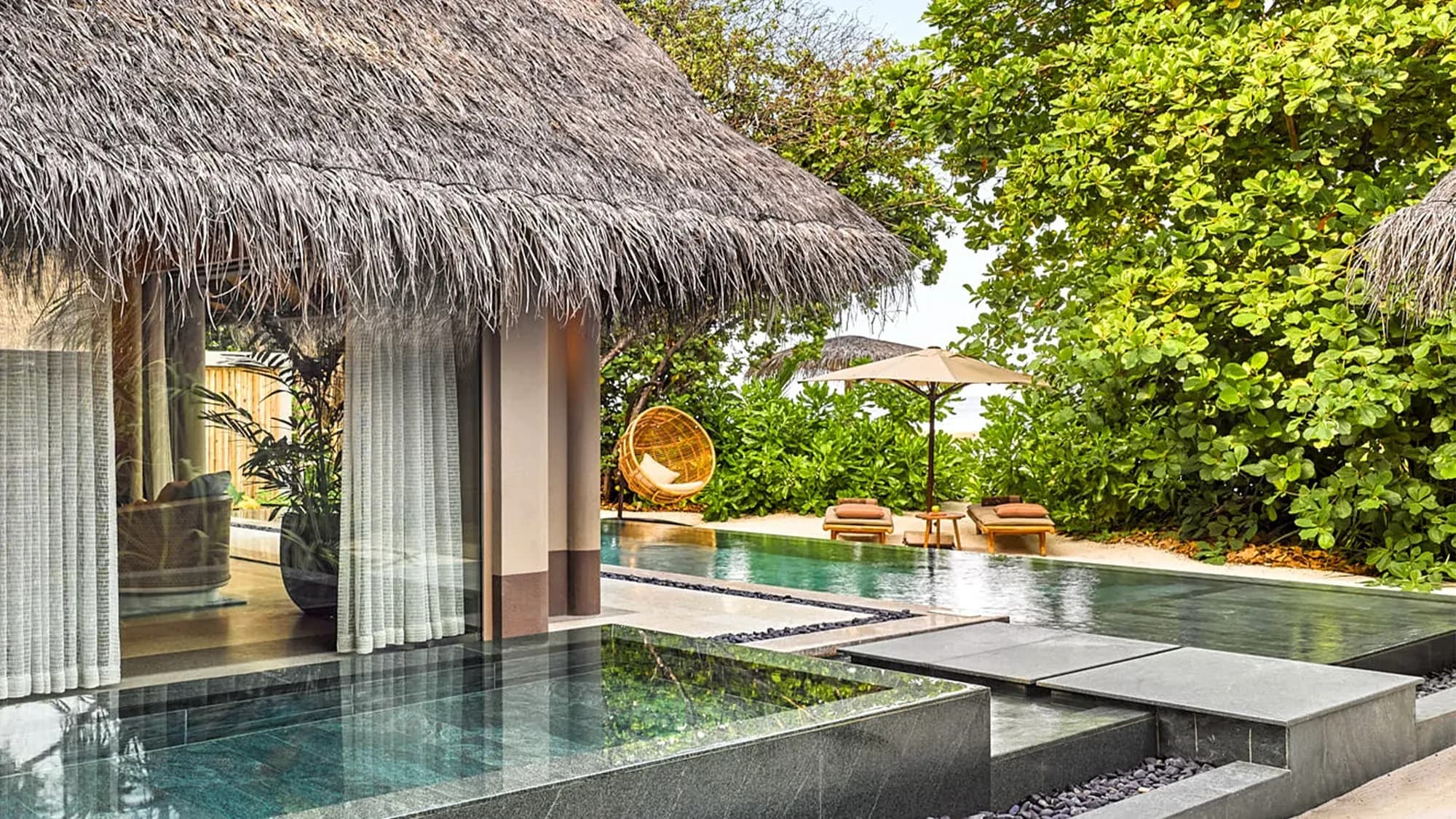 Beach Villa with Pool garden and infinity pool at JOALI Maldives