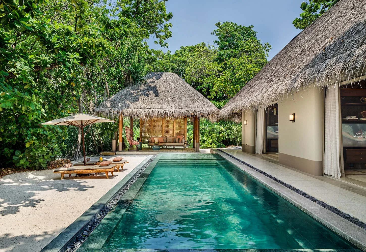 Two Bedroom Beach Villa with Pool outdoor terrace at JOALI Maldives