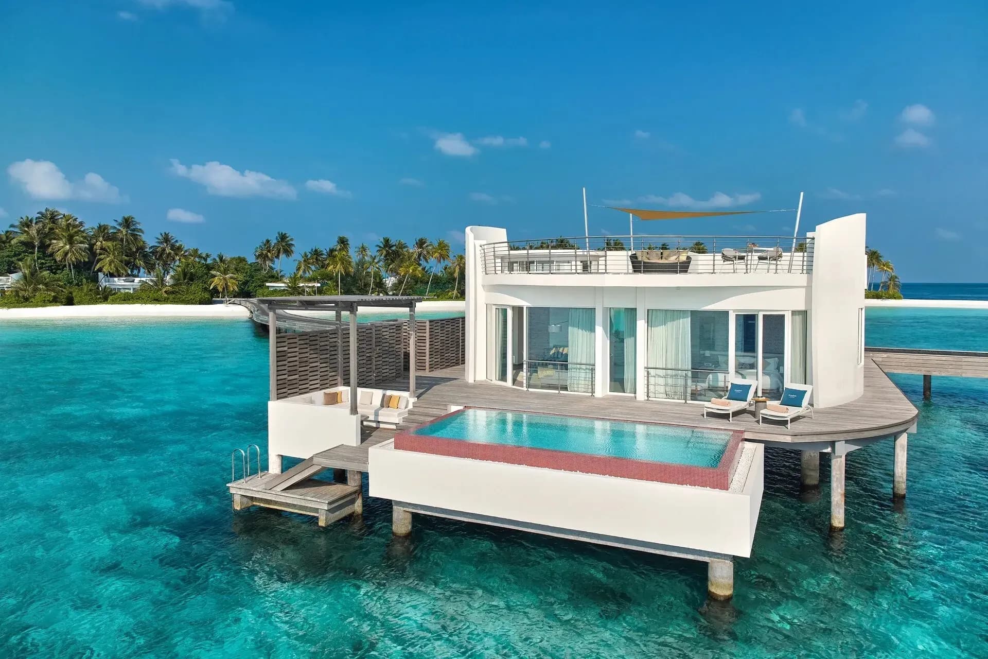 Exterior of the One Bedroom Lagoon Villa with Pool at Jumeirah Olhahali Island