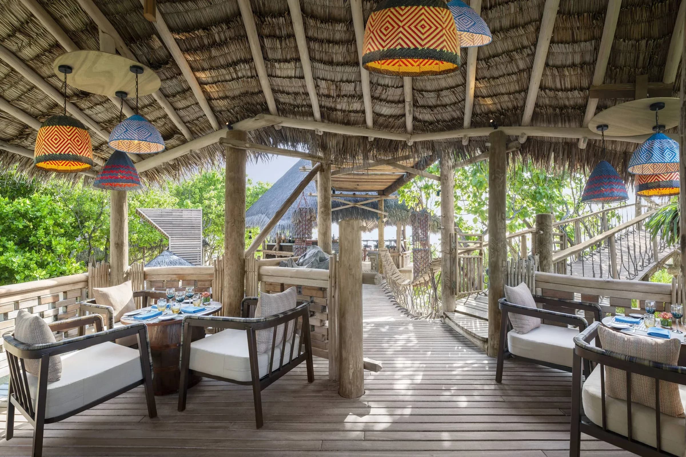 Kaashi treetop Thai restaurant dining area at JW Marriott Maldives Resort & Spa
