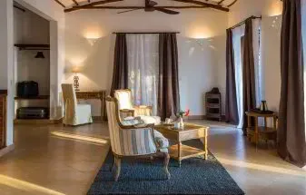 Two-Bedroom Sea View Villa living area at Konokono Beach Resort