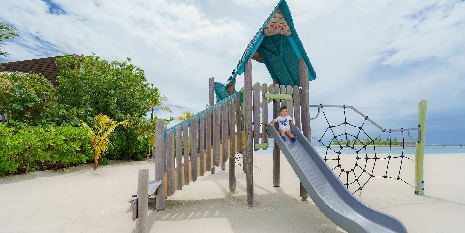 Beachside playground at Kuda Fiyo Kids Club, Kuda Villingili Resort Maldives