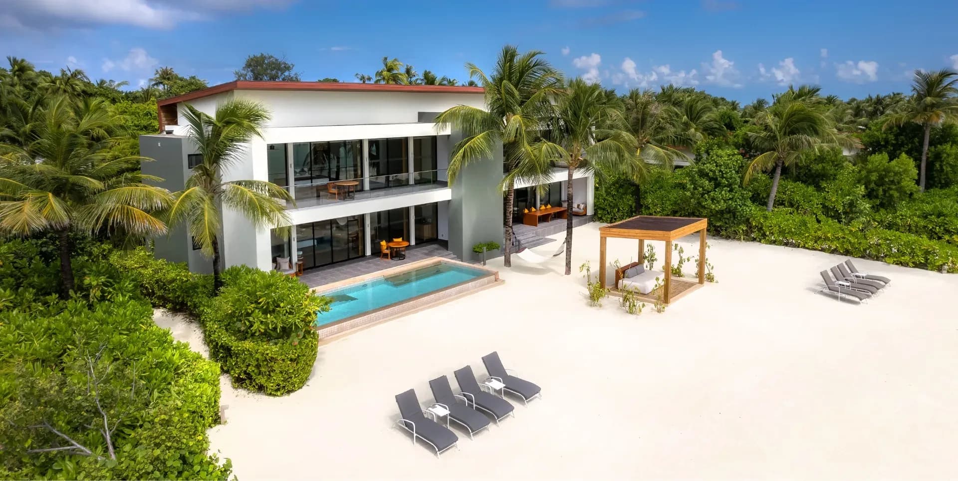 Four Bedroom Beach Villa with Private Pool at Kuda Villingili Resort Maldives