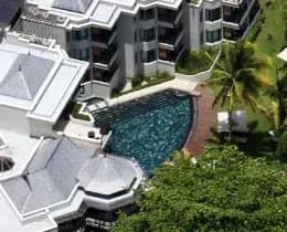 Aerial view of the swimming pool at Le Cardinal Exclusive Resort