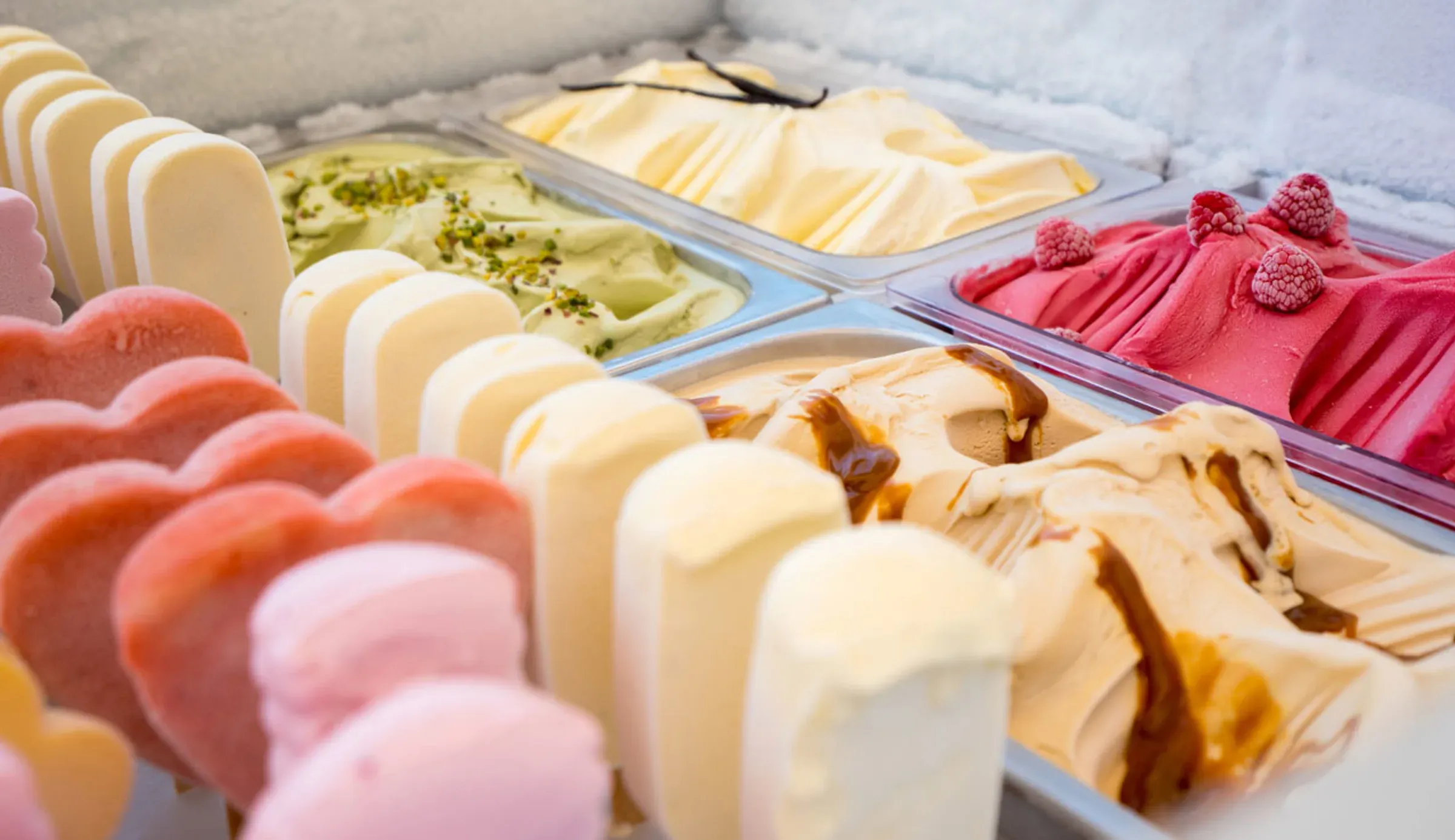 Gelato selection at ICI ice cream parlour, LUX* Grand Baie
