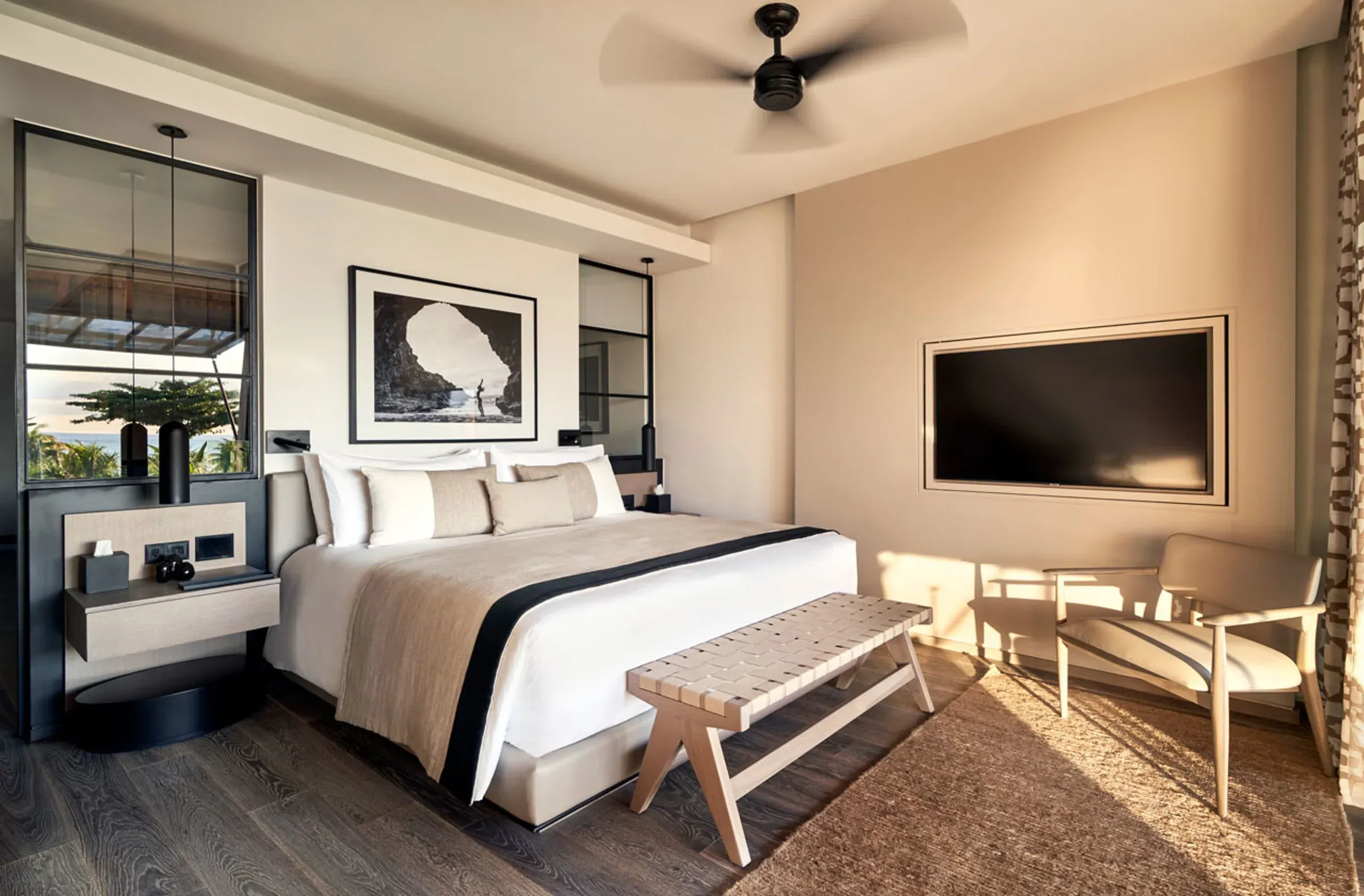 LUX* Ocean Junior Suite living space at LUX* Grand Baie