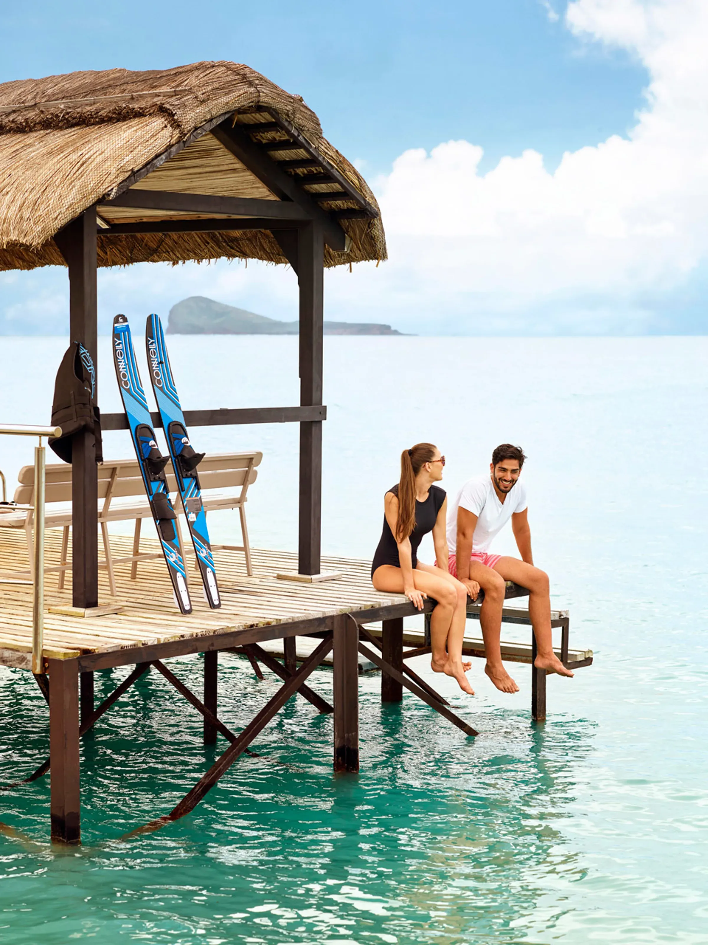 Overwater Boat House watersports deck at LUX* Grand Gaube