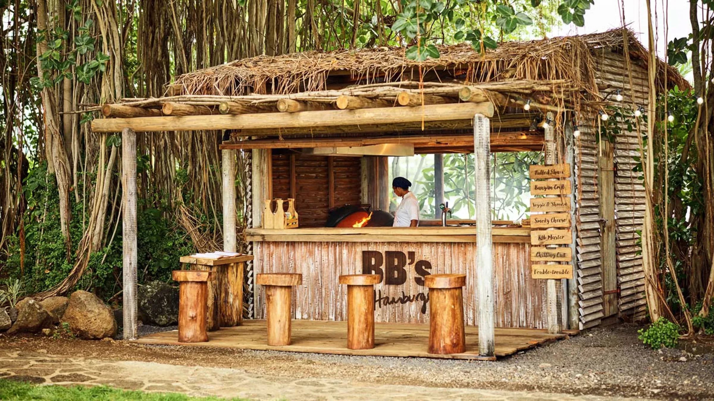 BB's burger shack in the Banyan area at LUX* Grand Gaube