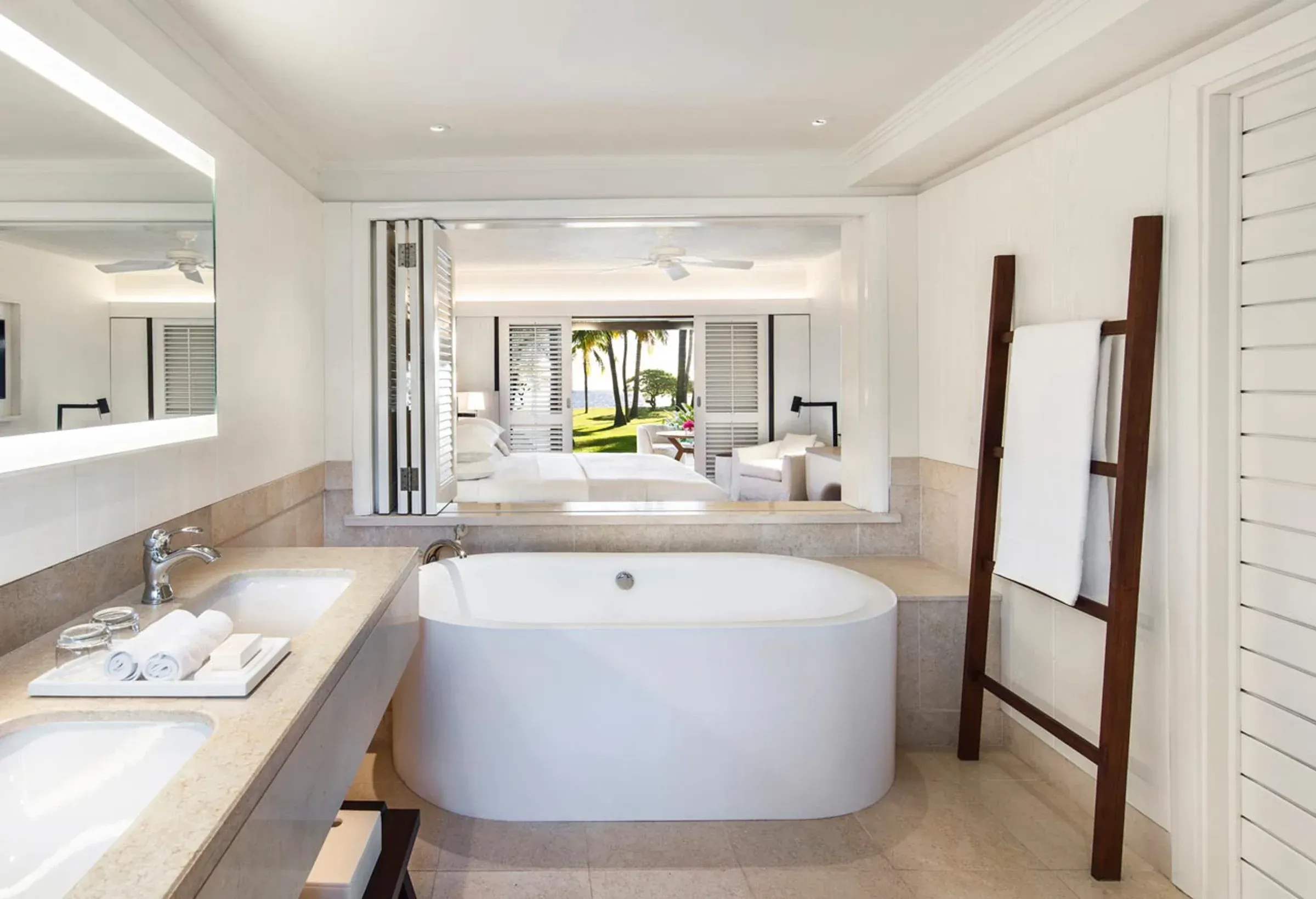 Prestige Junior Suite terrace opening onto gardens at LUX* Le Morne Resort