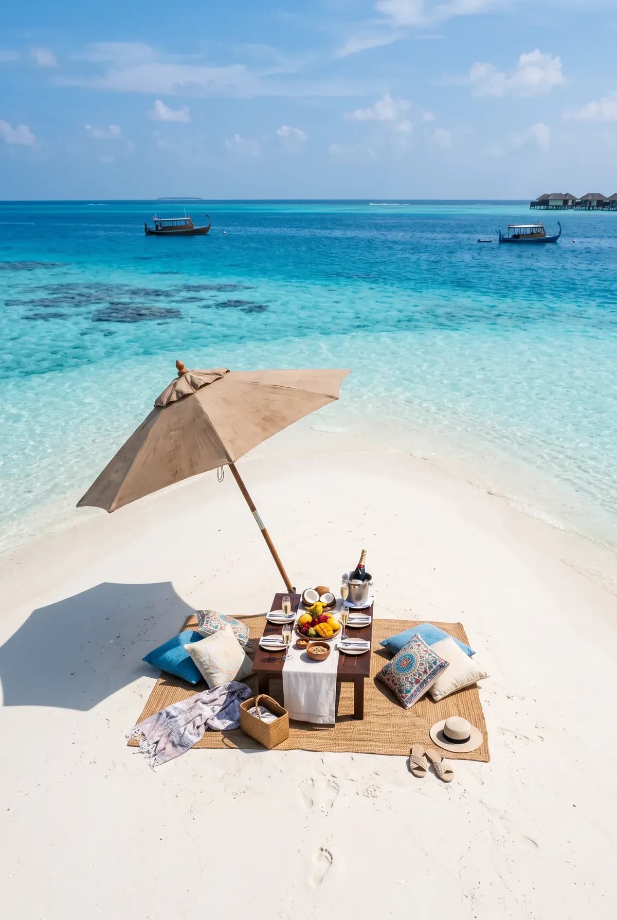Private sandbank picnic in the Maldives