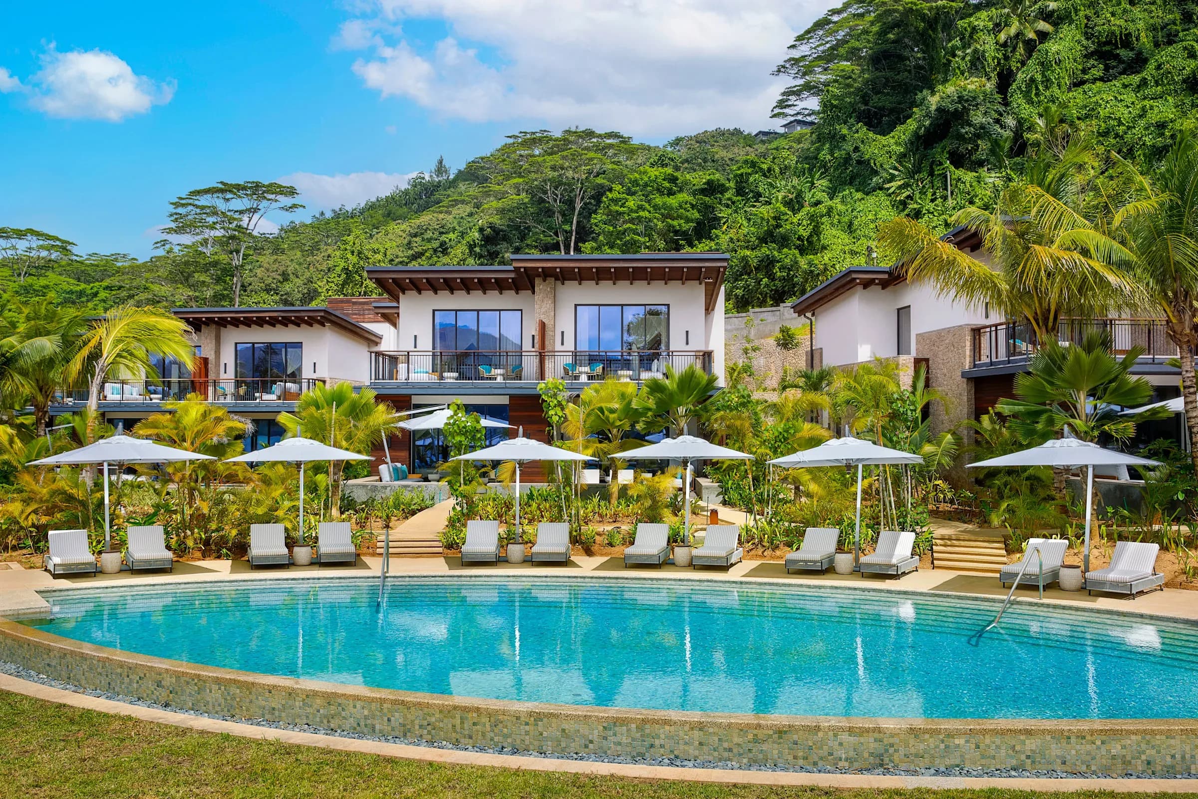 Soley pool bar and terrace at Mango House Seychelles