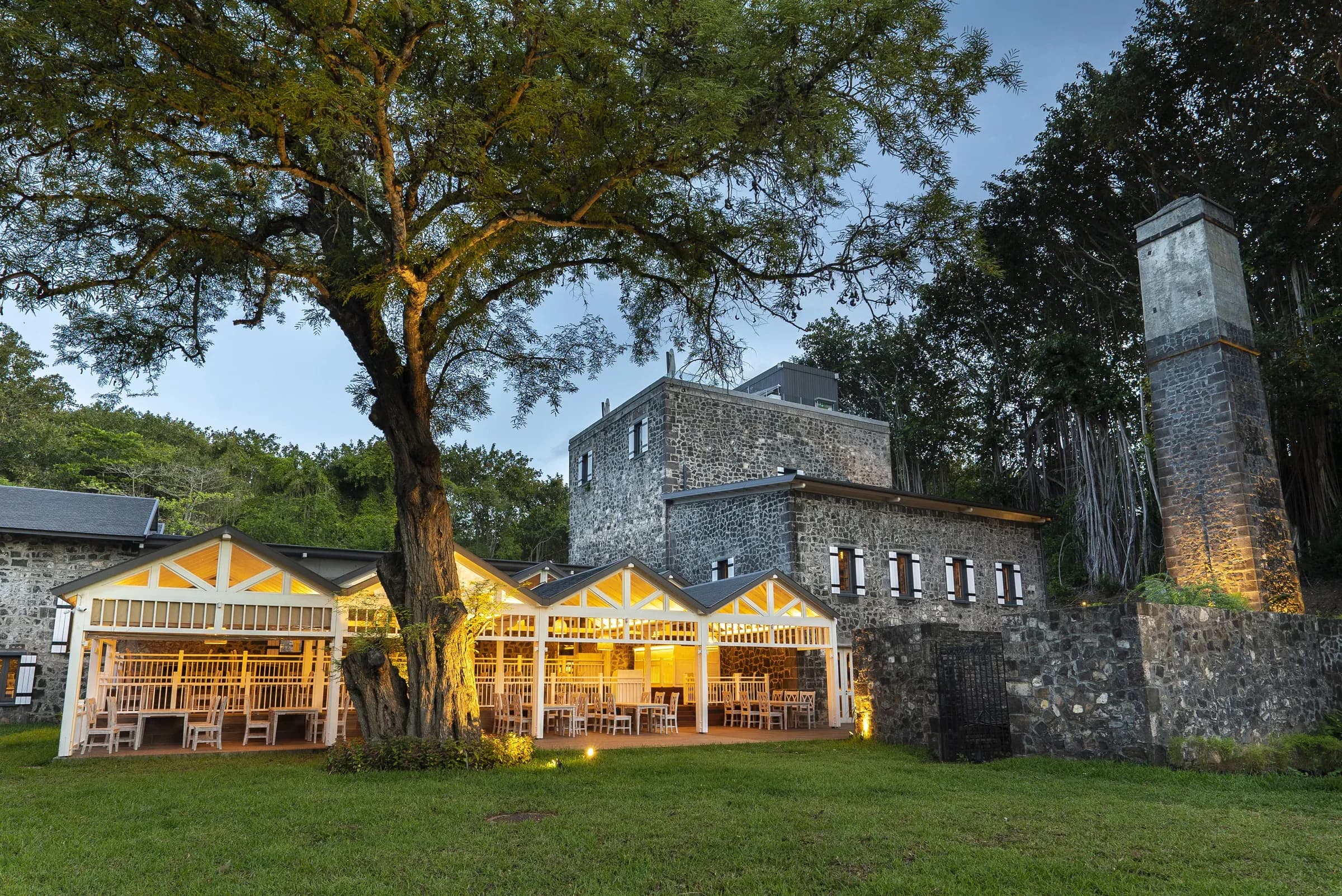 Anno 1743 restaurant, set in the historic powder mill ruins at Maritim Resort & Spa Mauritius