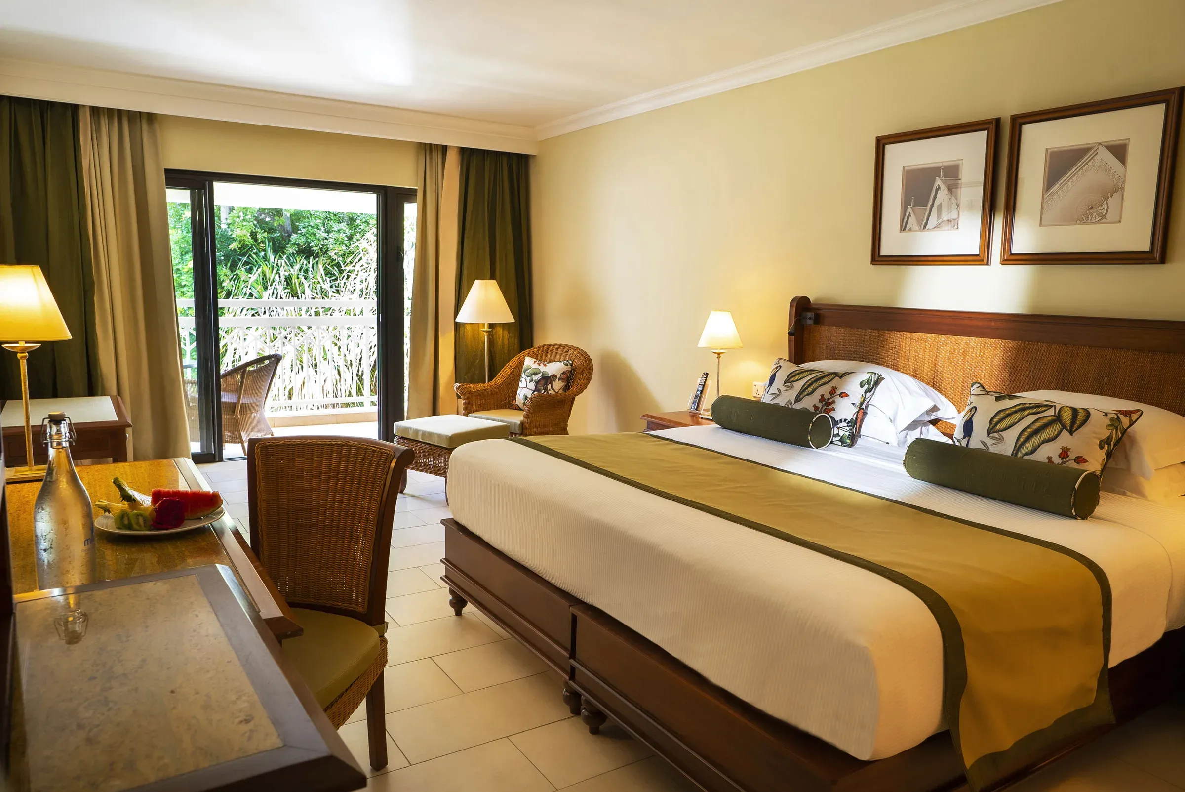 Deluxe Sea view room with balcony and garden surroundings at Maritim Resort & Spa Mauritius