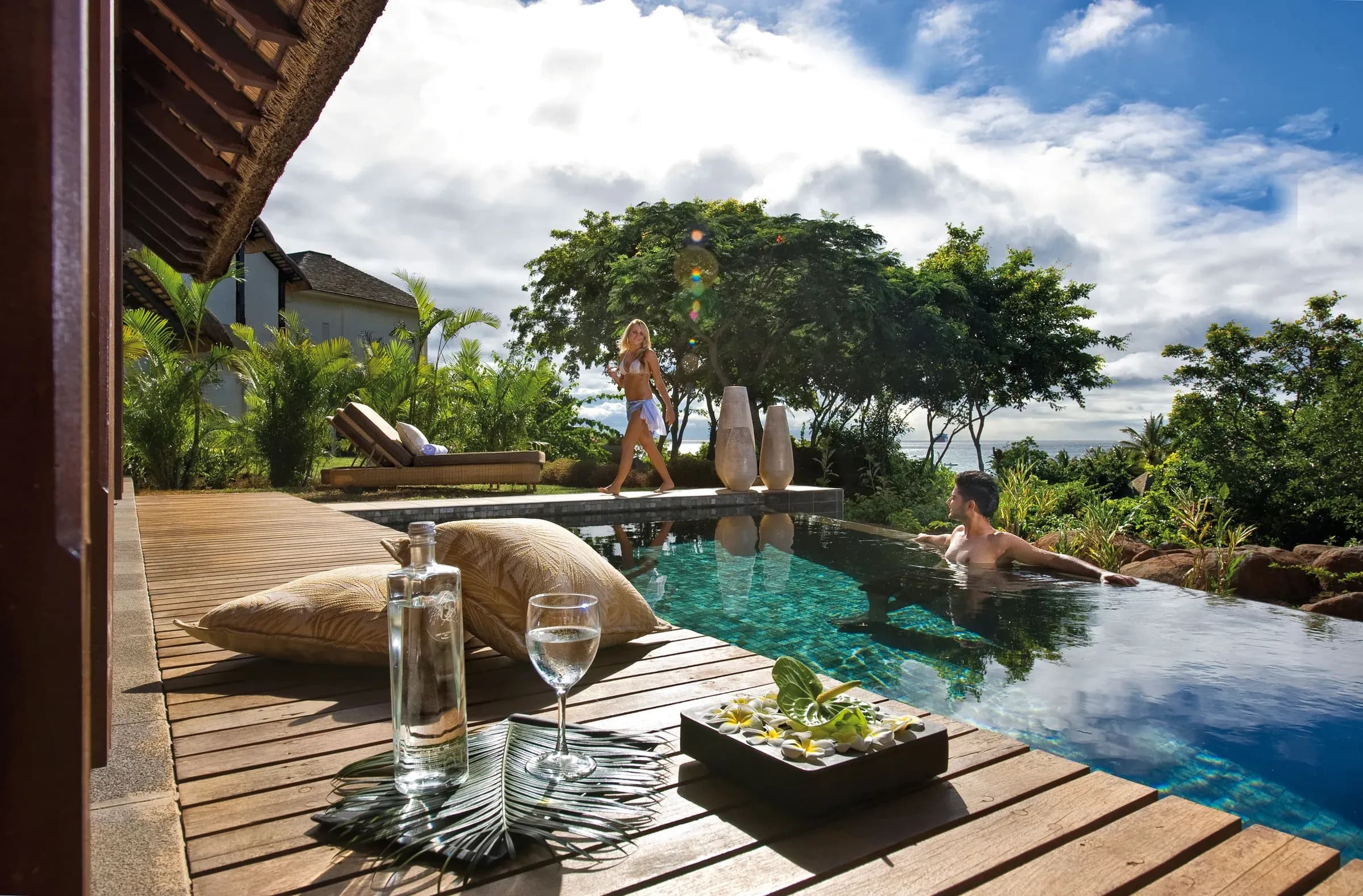 Family Pool Suite terrace and private garden at Maritim Resort & Spa Mauritius