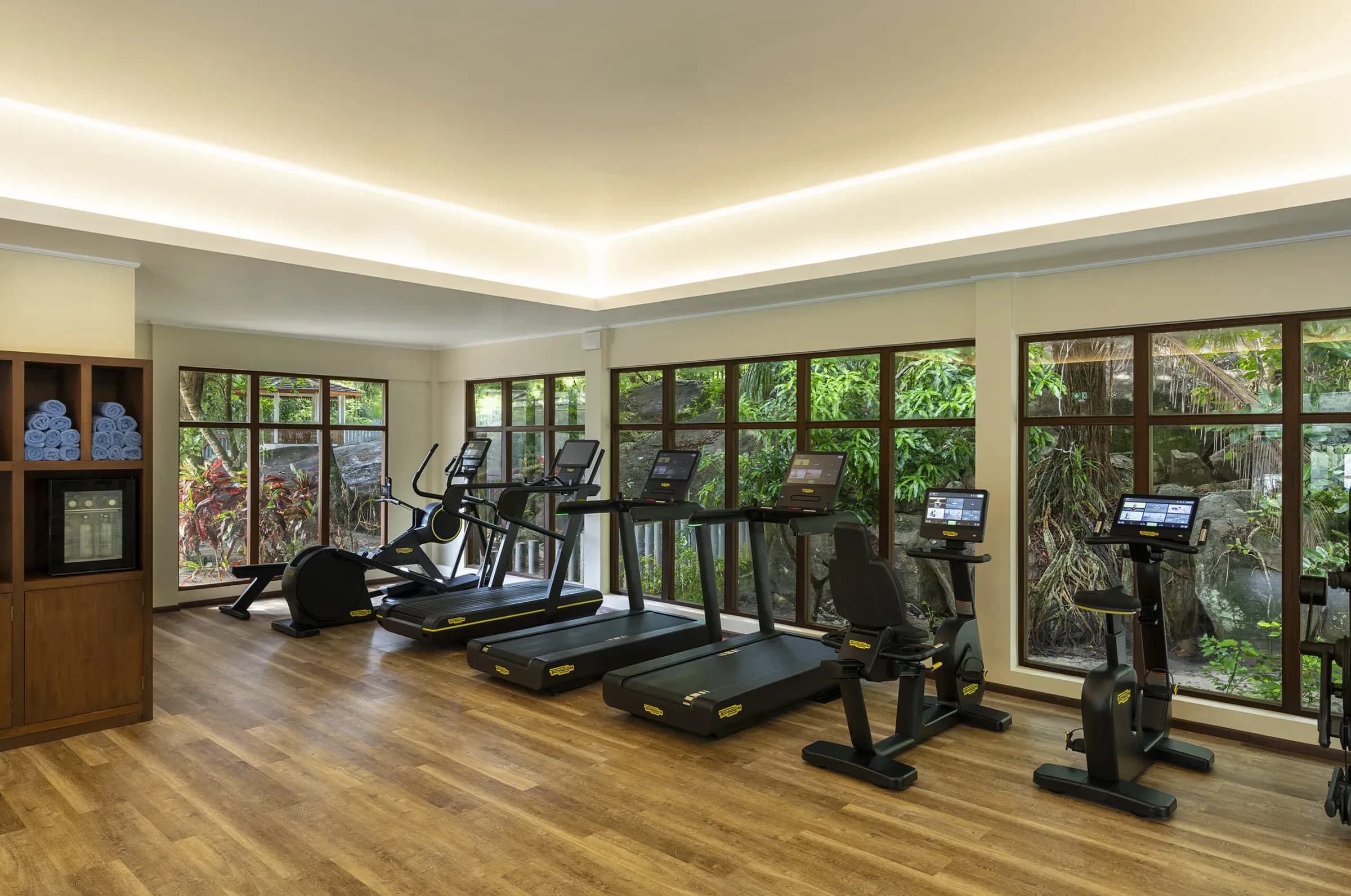 Fitness centre overlooking the rainforest at Niva Labriz Seychelles