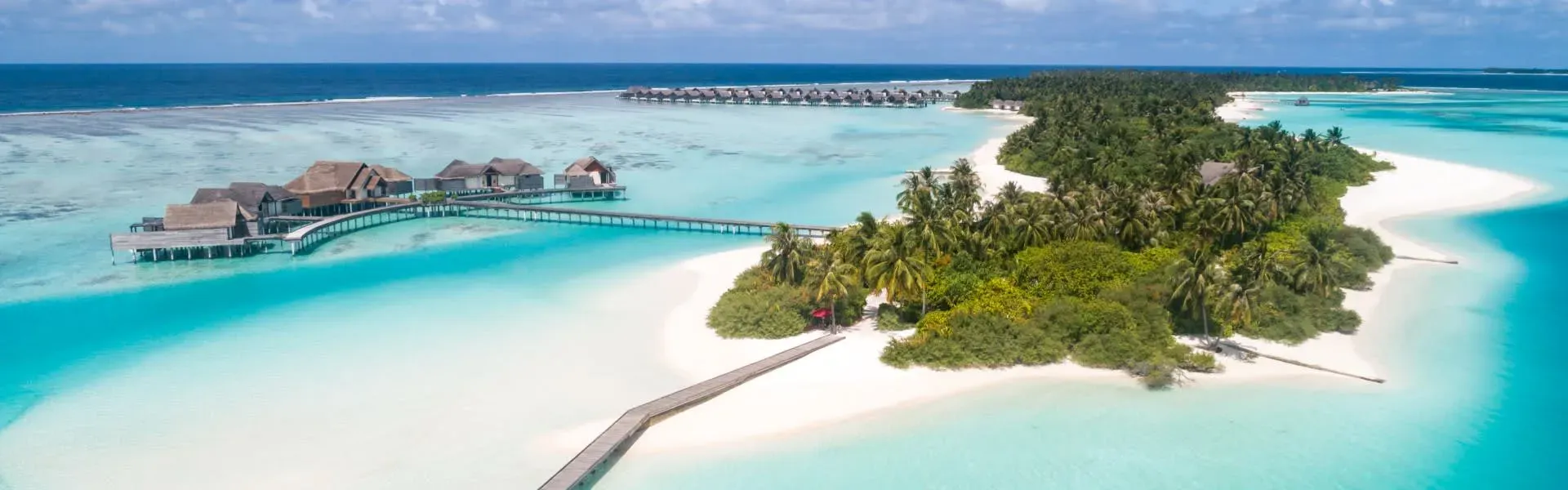 Aerial view of Niyama Private Islands Maldives' twin islands, Chill and Play, in Dhaalu Atoll