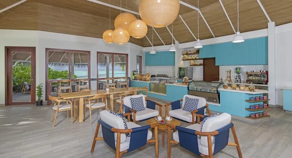 The Deli café interior at Niyama Private Islands Maldives