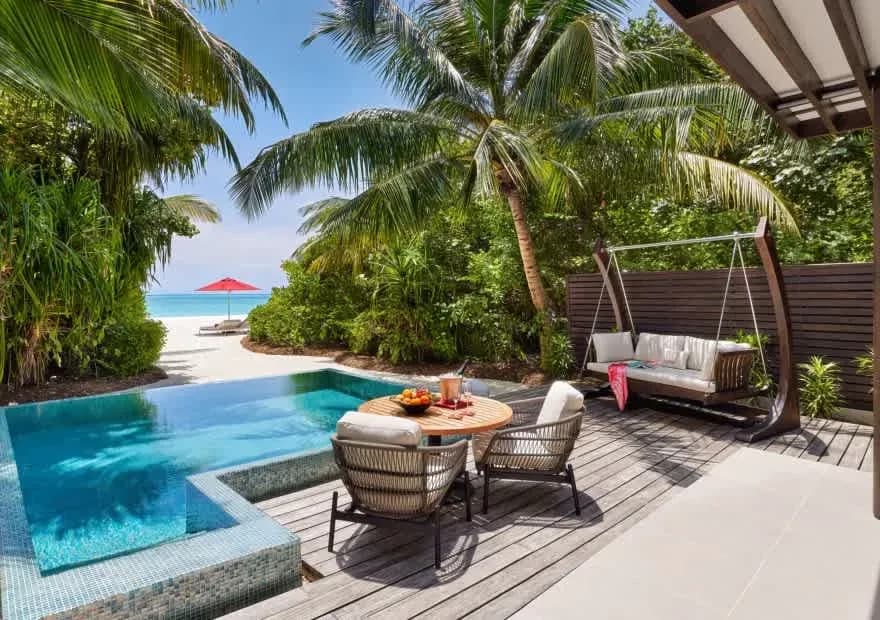 Beach Pool Villa plunge pool and deck at Niyama Private Islands Maldives