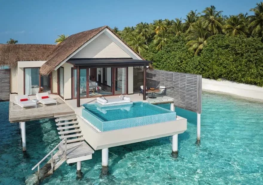 Over Water Pool Villa suspended above the lagoon at Niyama Private Islands Maldives