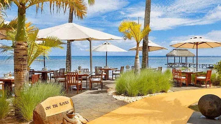 On the Rocks beachside dining venue at The Oberoi Beach Resort, Mauritius