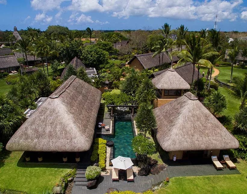 Exterior of the Three Bedroom Royal Ocean View Villa with Private Pool at The Oberoi Beach Resort, Mauritius