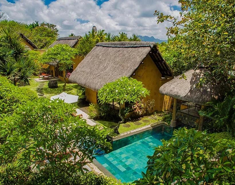 Exterior of the Two Bedroom Luxury Villa with Private Pool at The Oberoi Beach Resort, Mauritius