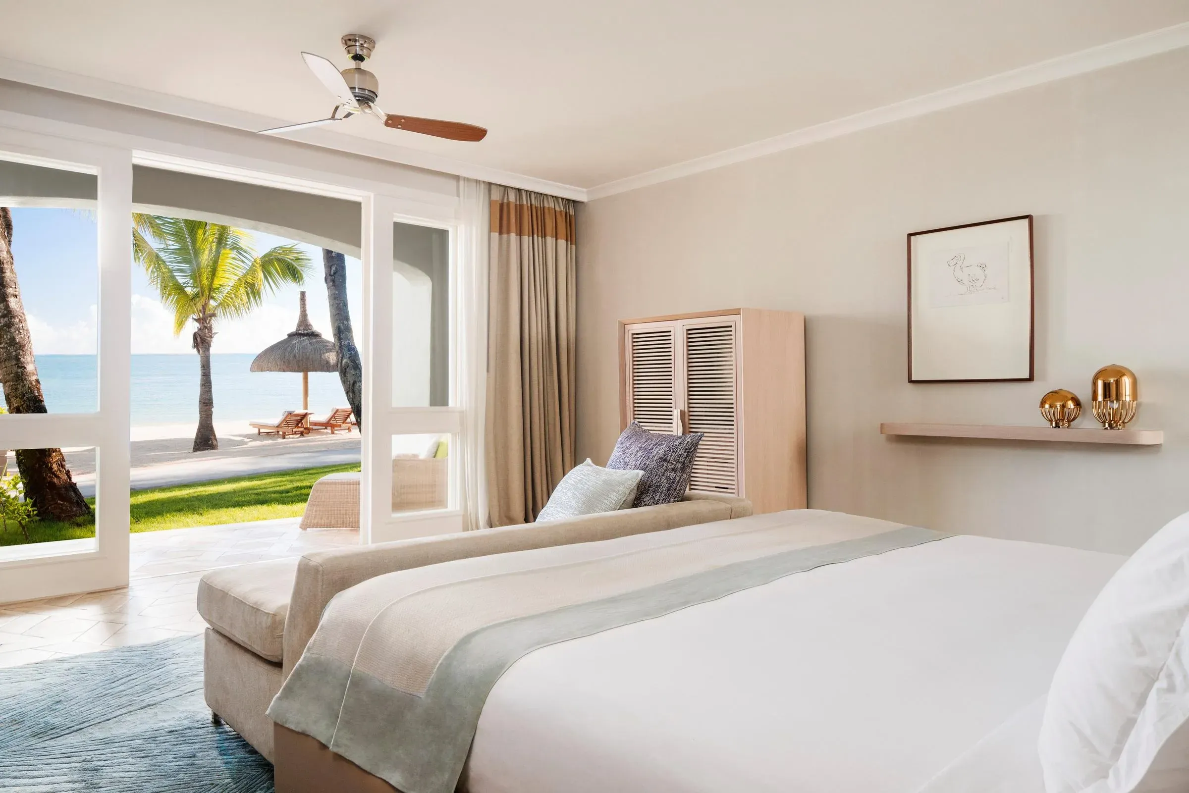 Beachfront Room interior at One&Only Le Saint Géran