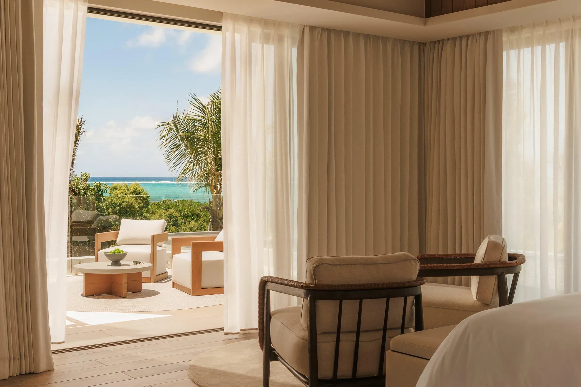 Five-Bedroom Oceanfront Private Pool Villa primary bedroom at One&Only Le Saint Géran
