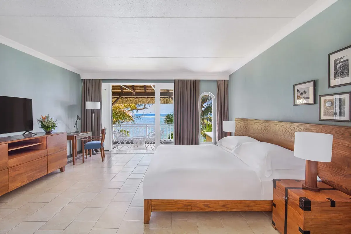 Beachfront room interior at OUTRIGGER Mauritius Beach Resort