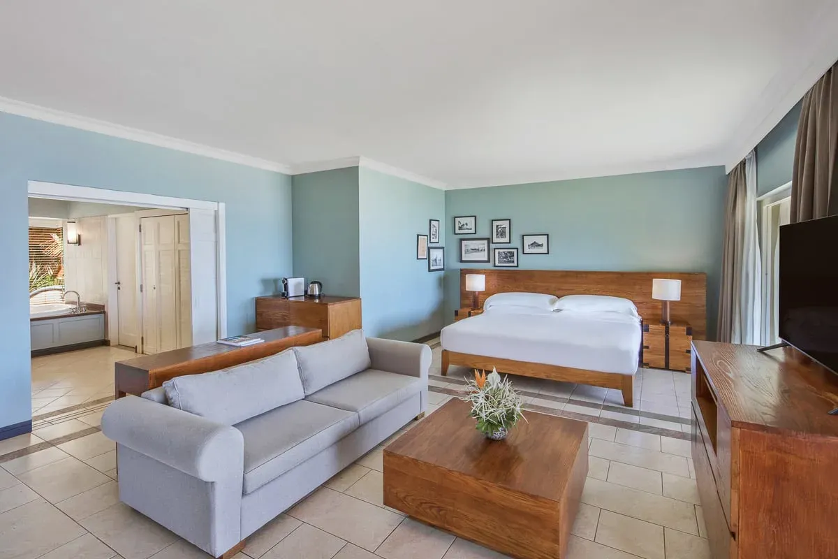 Club Beachfront Junior Suite interior at OUTRIGGER Mauritius Beach Resort