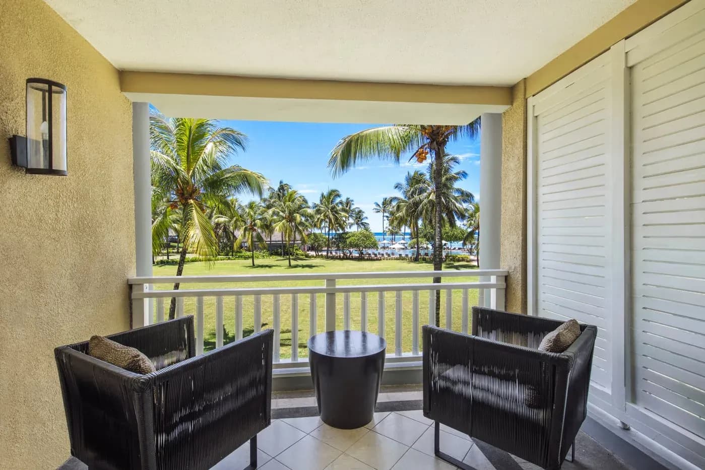 Ocean View Family Room terrace at OUTRIGGER Mauritius Beach Resort