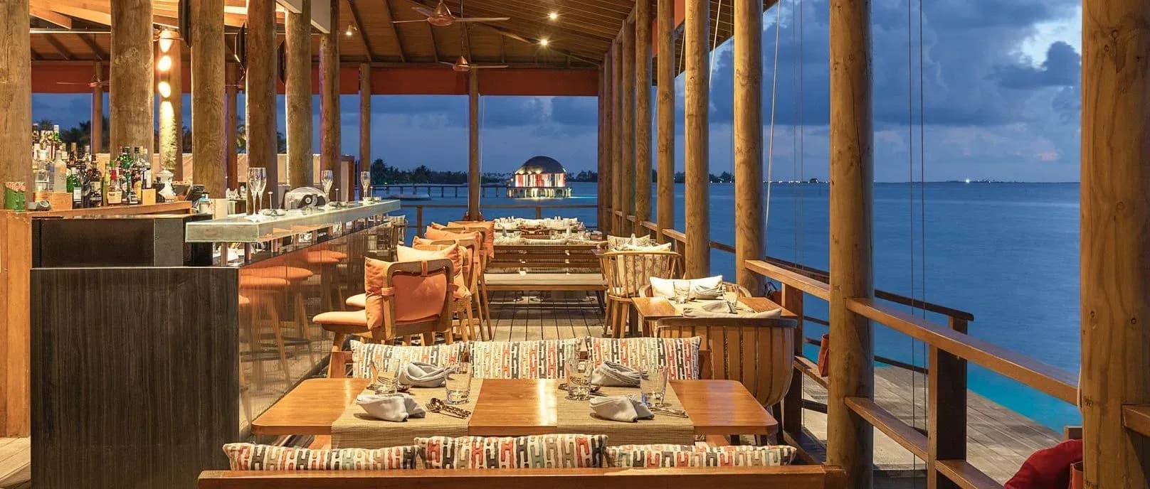 TRADITION INDOCEYLON restaurant dining setting at OZEN LIFE MAADHOO