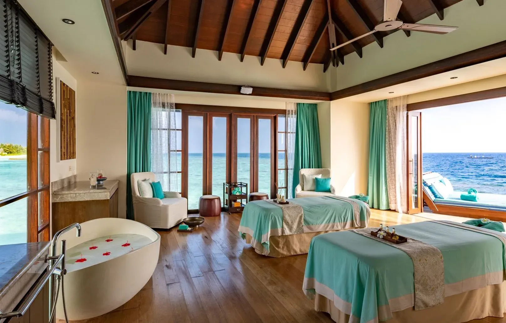 ELE|NA Elements of Nature overwater spa treatment suite at OZEN RESERVE BOLIFUSHI