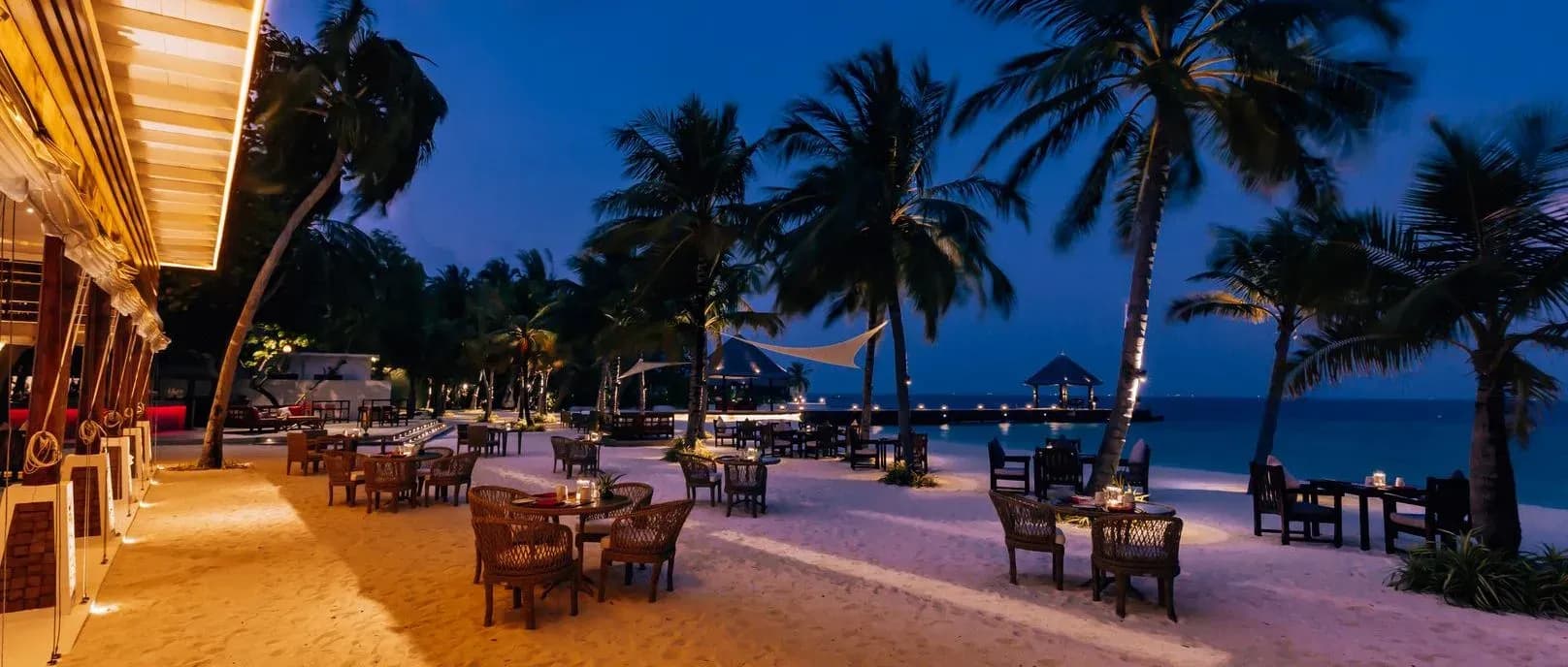 SANGU BEACH Restaurant beachside dining under the stars at OZEN RESERVE BOLIFUSHI