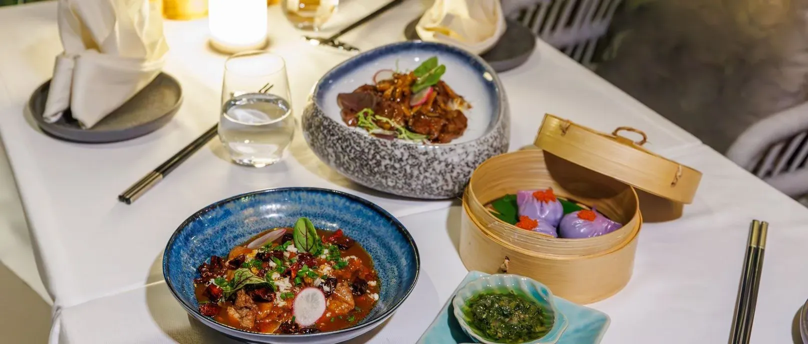 SOYI Pan-Asian dining table setting at OZEN RESERVE BOLIFUSHI