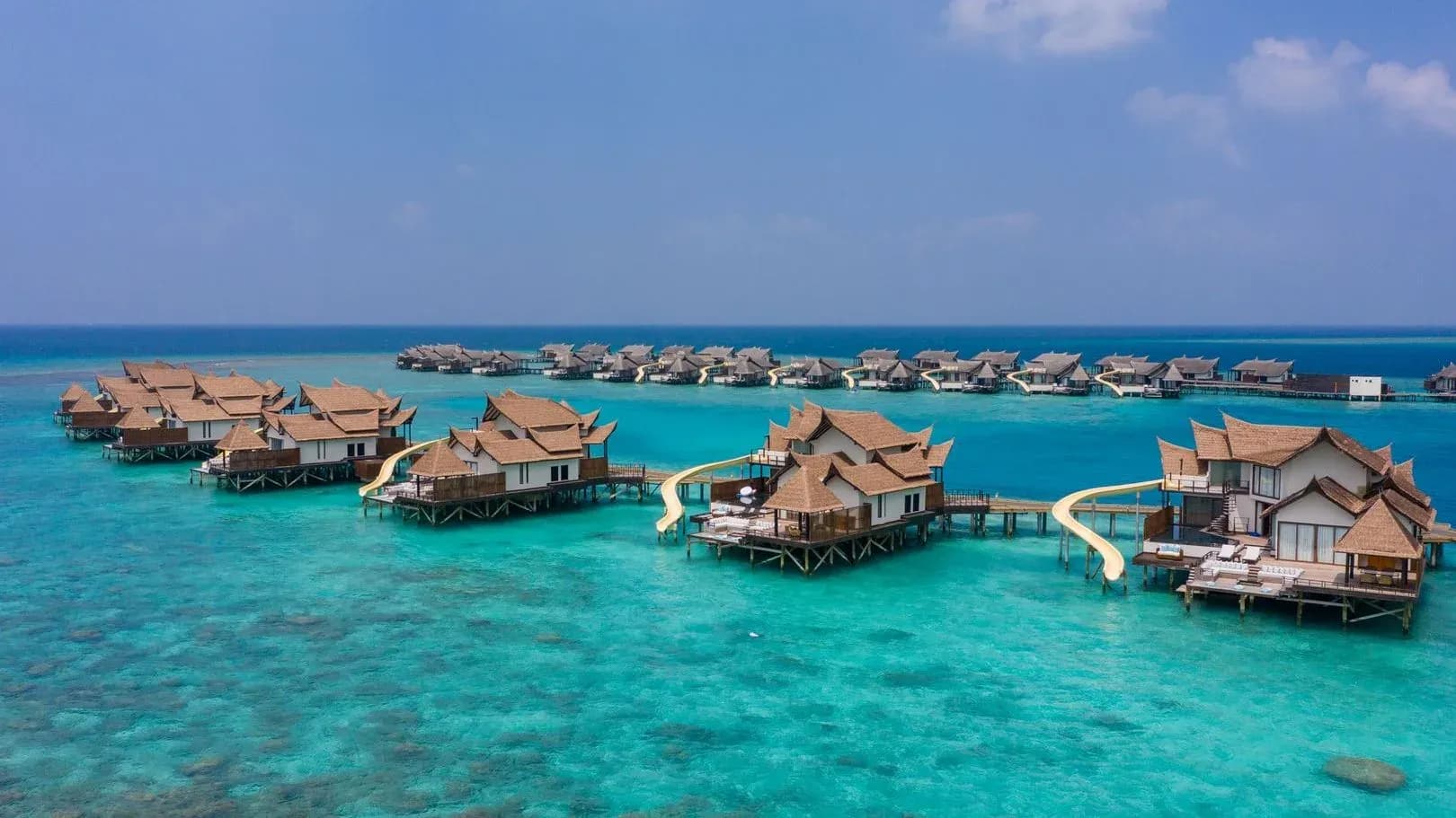 Ocean Pool RESERVE with Slide two-bedroom overwater villa at OZEN RESERVE BOLIFUSHI