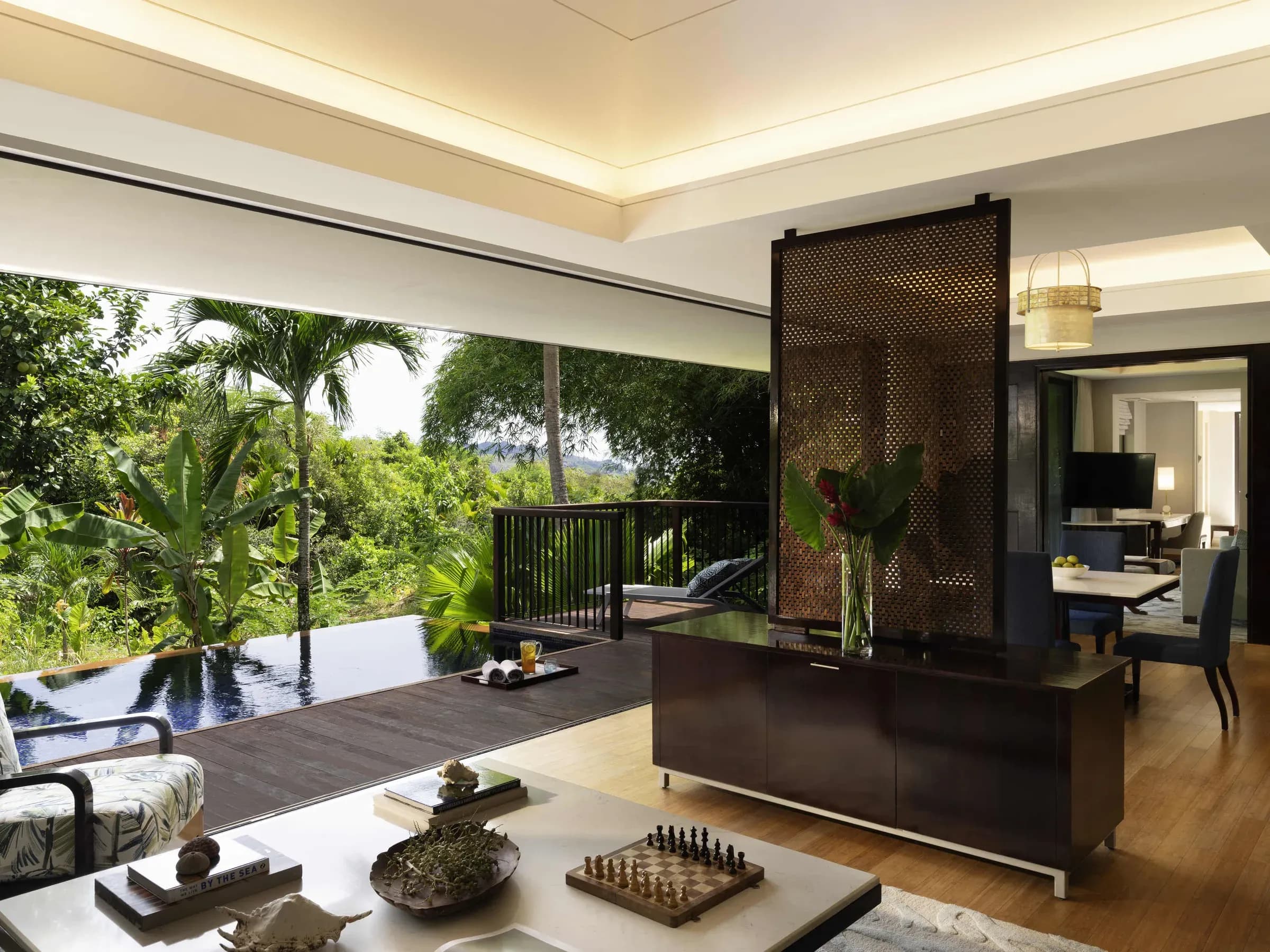 Grand Hillside Garden View Pool Villa terrace at Raffles Seychelles