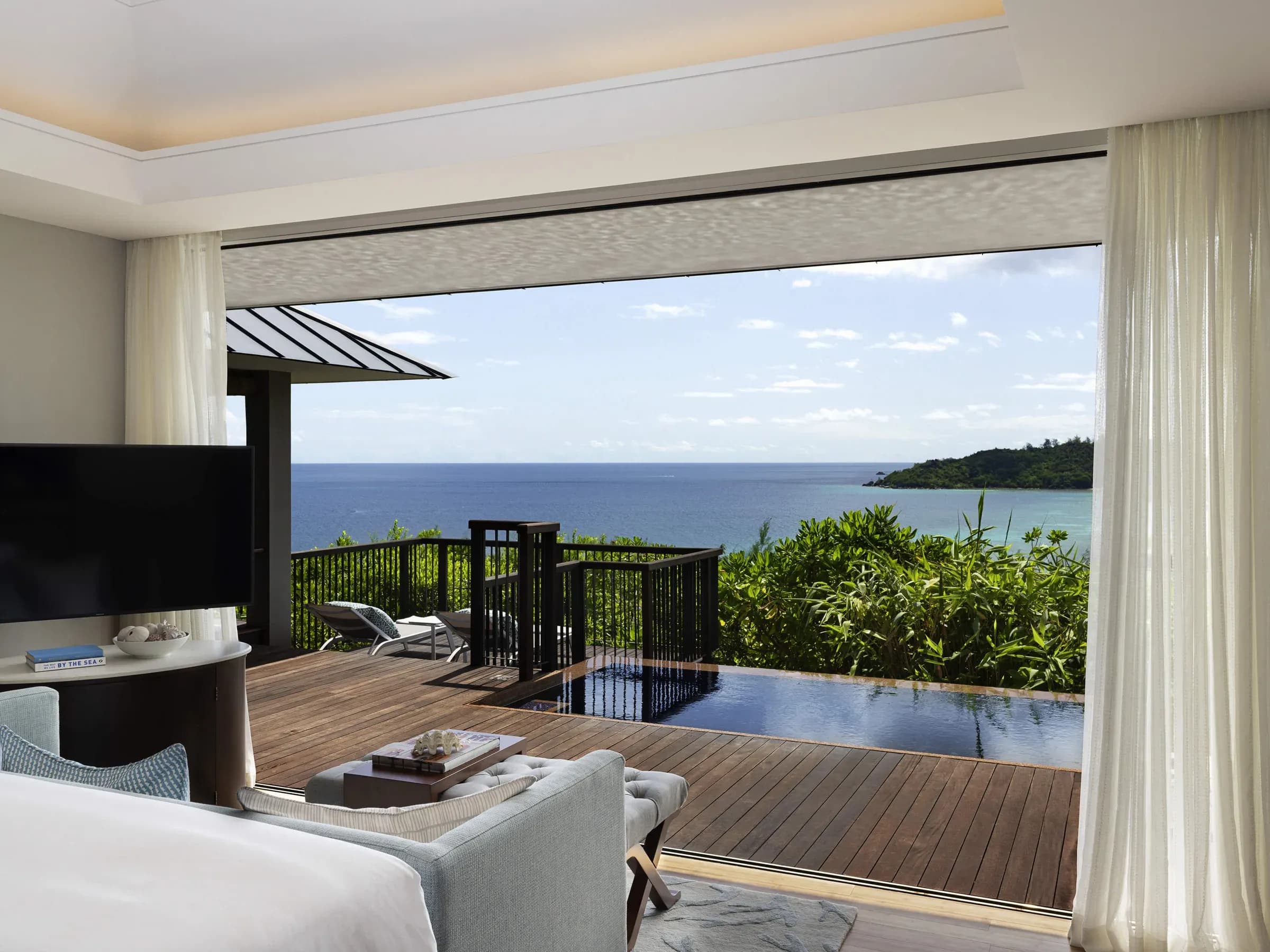 Ocean View Pool Villa terrace and plunge pool at Raffles Seychelles