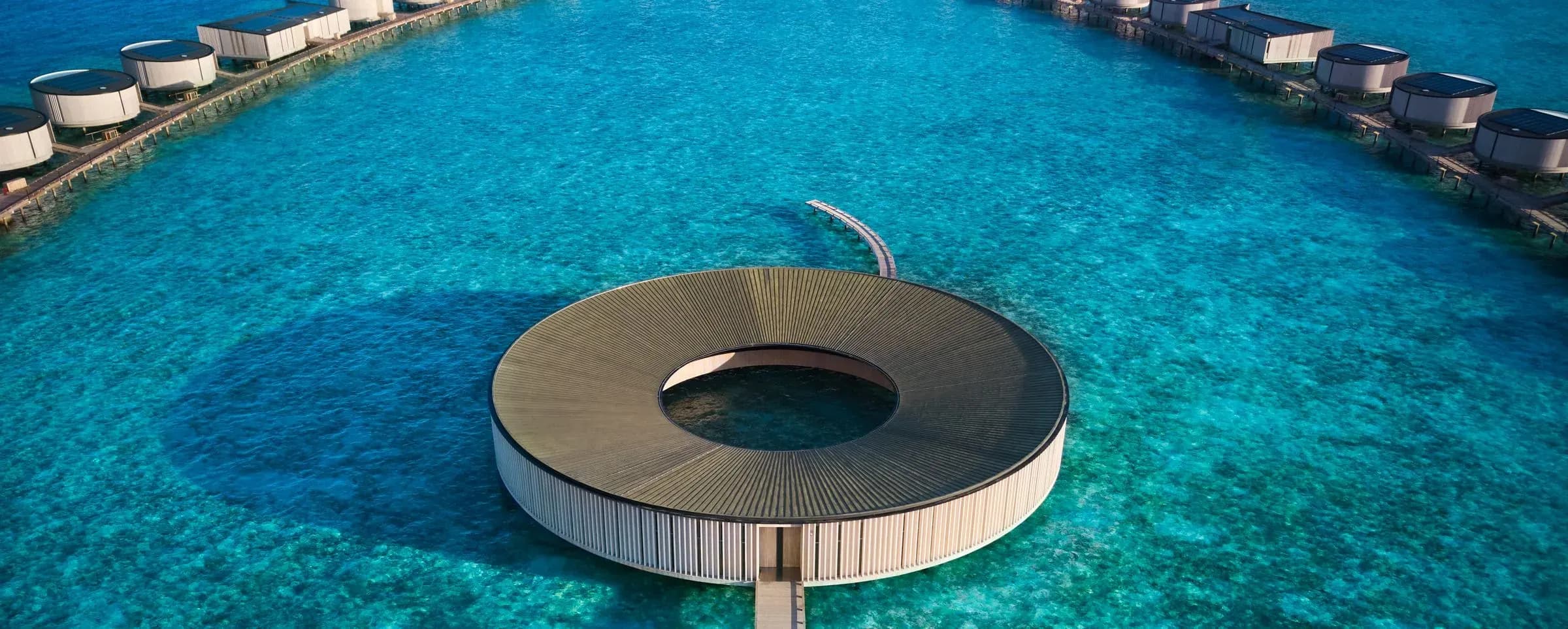 The ring-shaped Ritz-Carlton Spa by Bamford over the lagoon, The Ritz-Carlton Maldives, Fari Islands