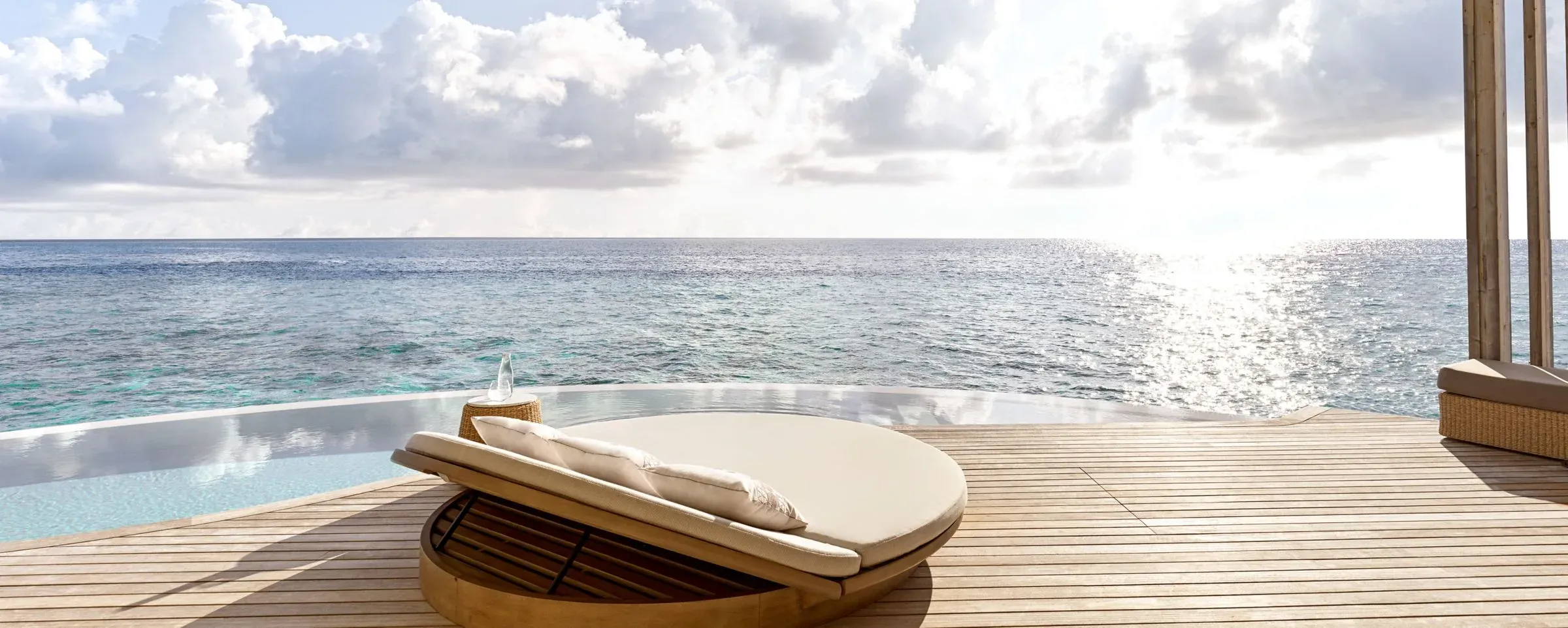 Private pool terrace of a Lagoon Pool Villa at The Ritz-Carlton Maldives, Fari Islands