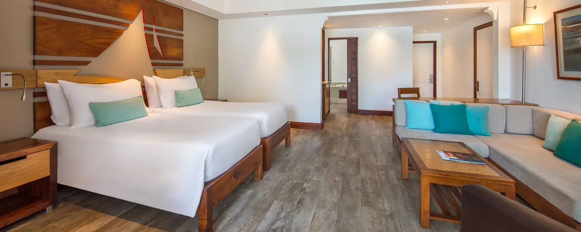 2-Bedroom Deluxe Family Apartment bedroom at Shandrani Beachcomber
