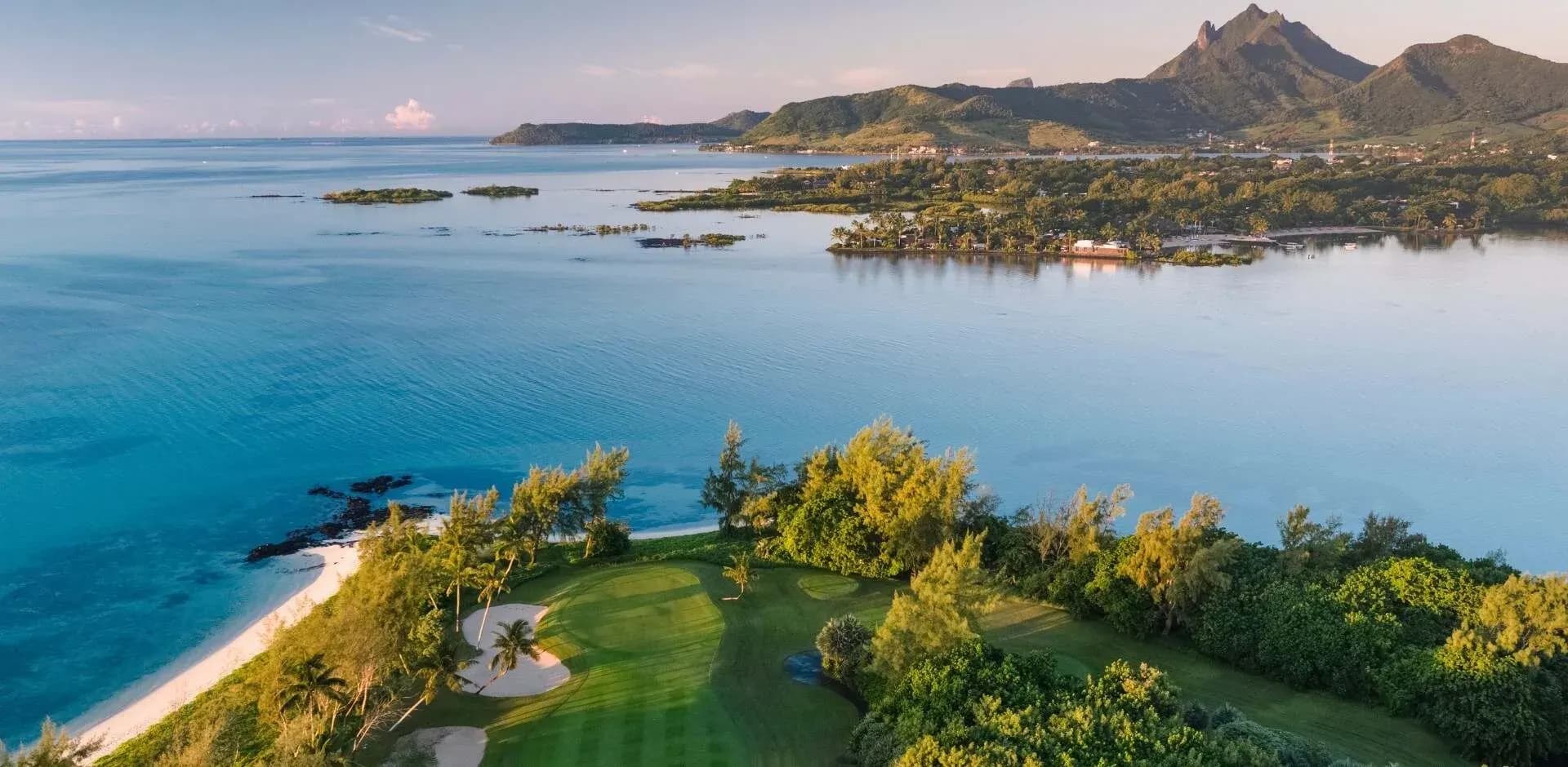 Ile aux Cerfs Golf Club, an 18-hole Bernhard Langer course reached by boat from the resort