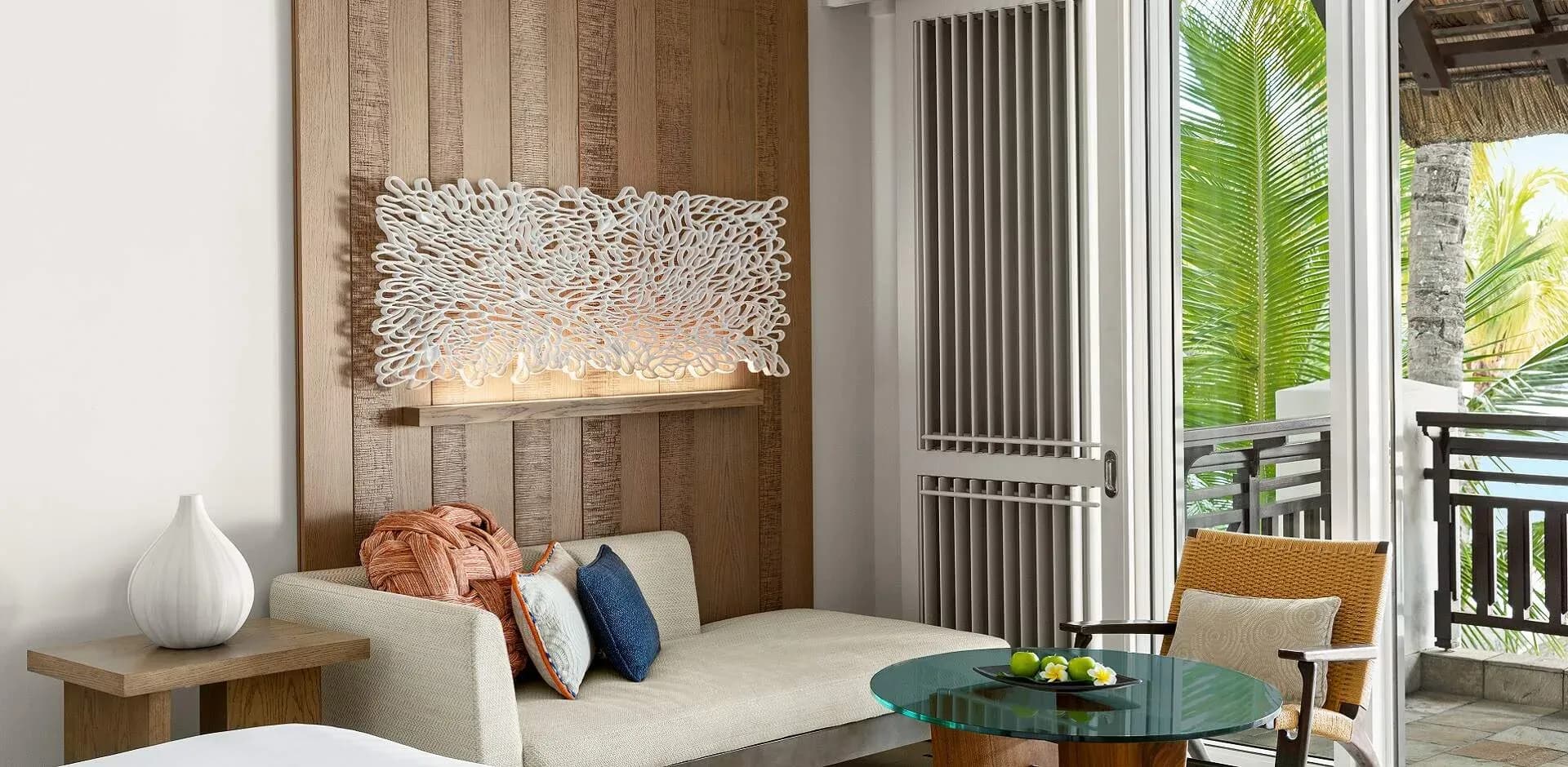 Hibiscus Family Ocean View Suite bedroom at Shangri-La Le Touessrok