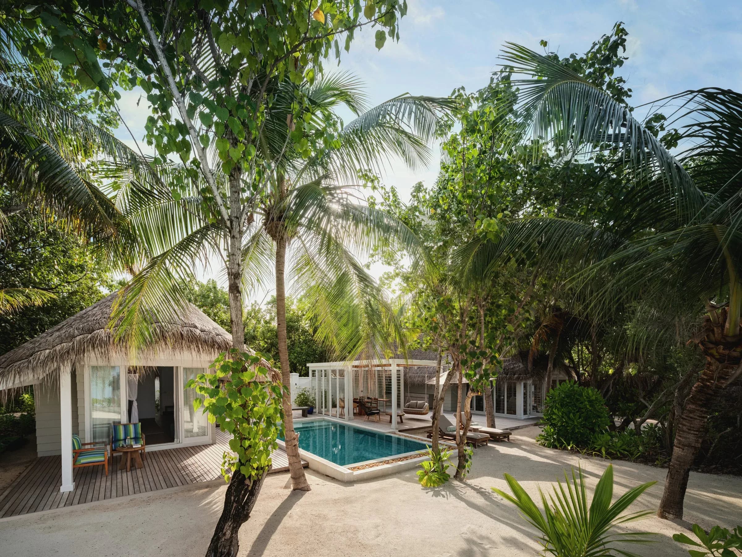Aerial view of a Two Bedroom Beach Villa With Pool at Six Senses Kanuhura
