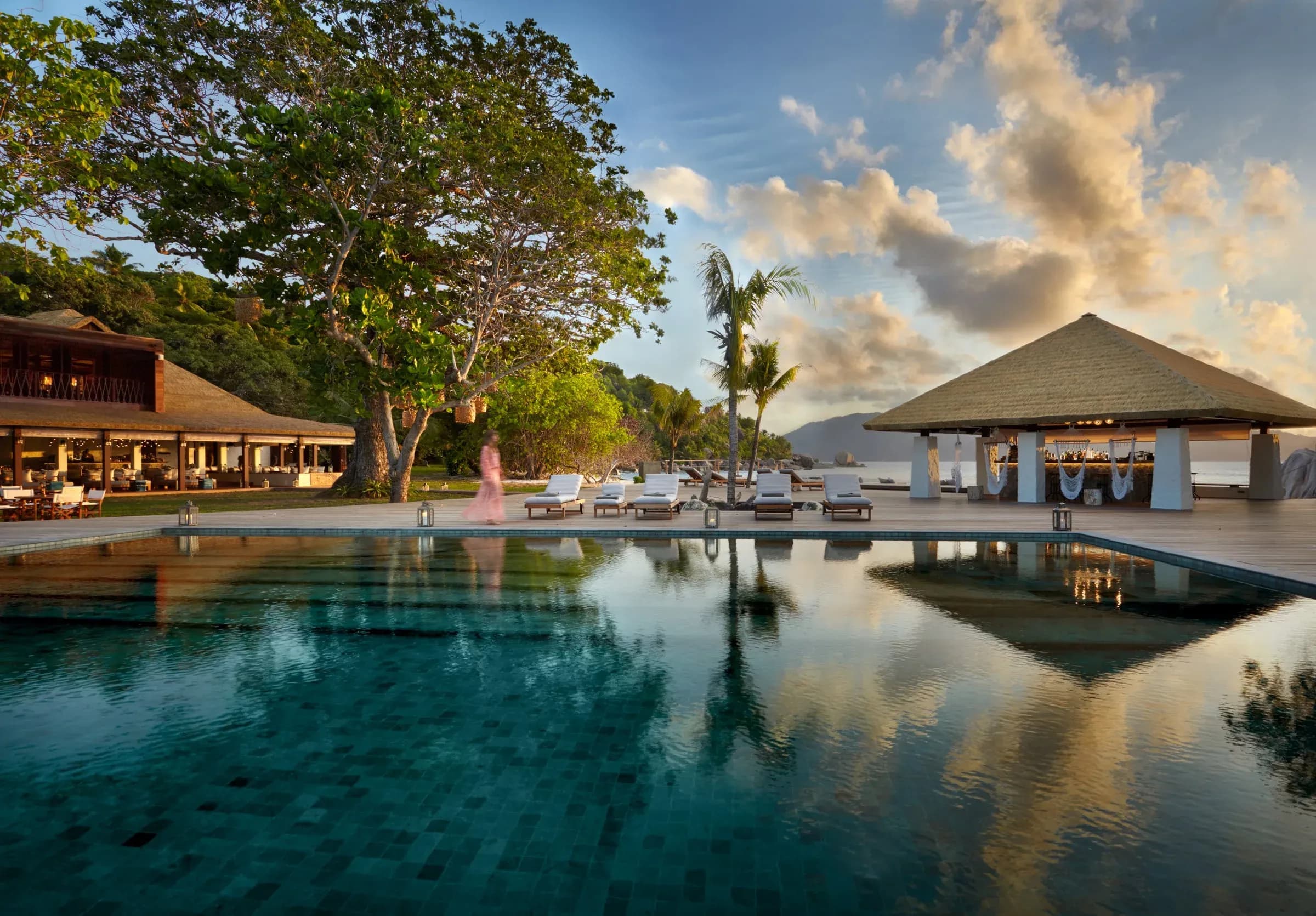 Main swimming pool at Six Senses Zil Pasyon