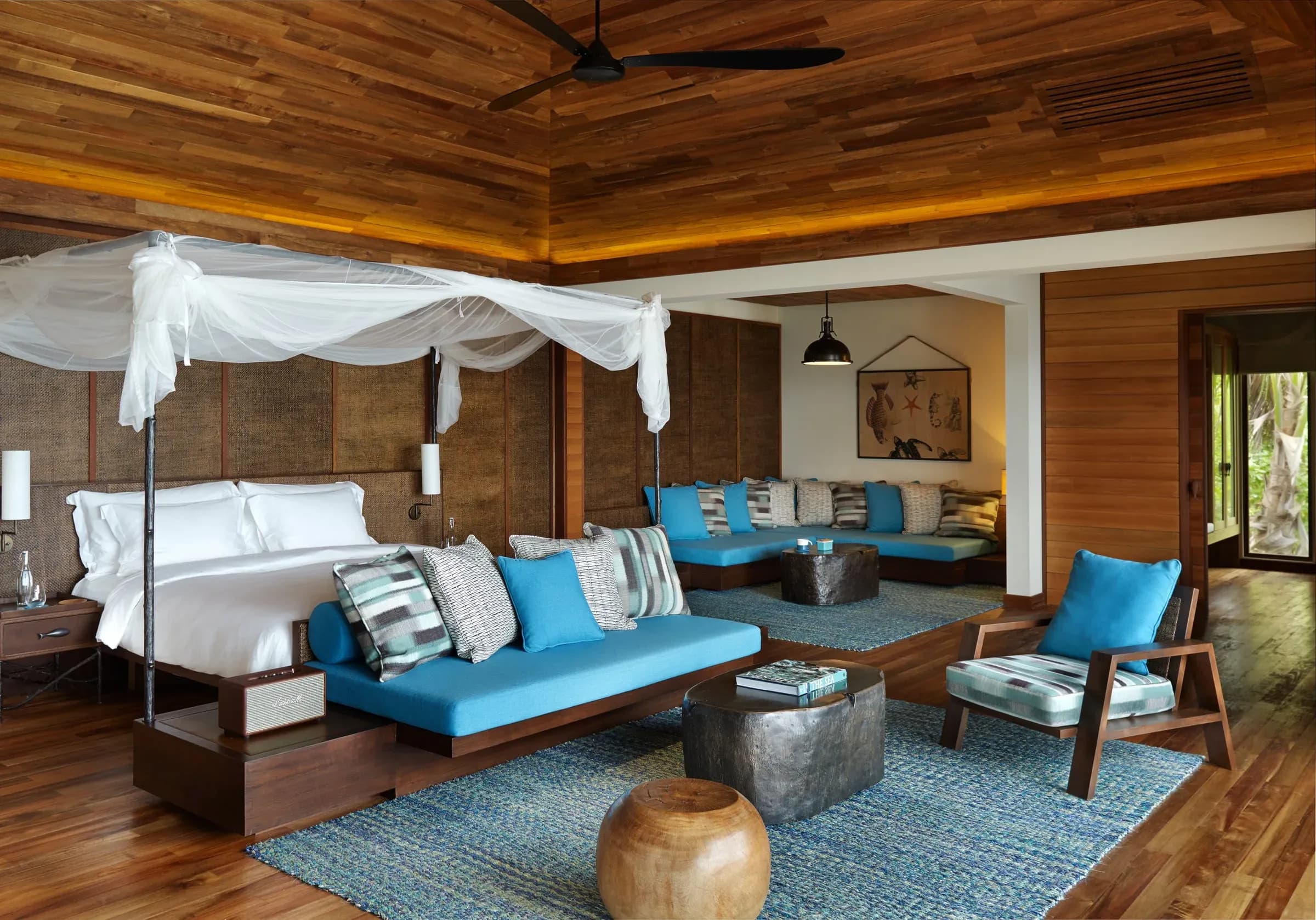 Signature Pool Villa bedroom at Six Senses Zil Pasyon