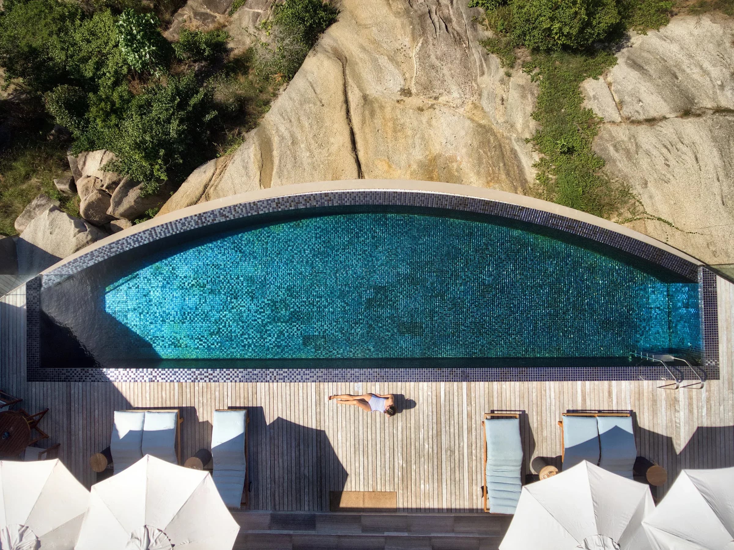 Private pool of The Sanctuary, a Four-Bedroom Residence, at Six Senses Zil Pasyon