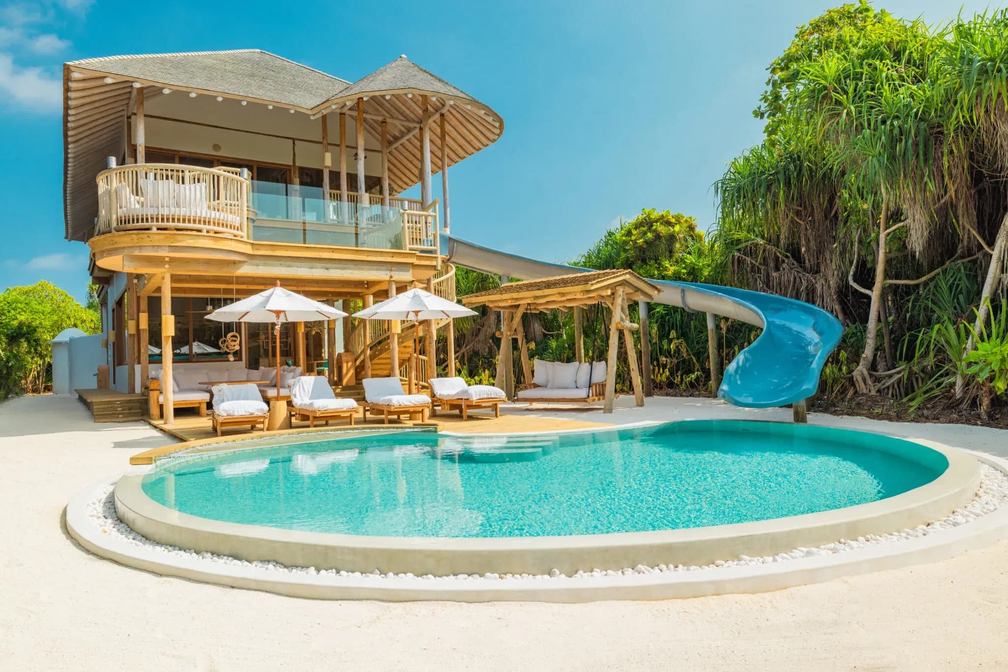 3 Bedroom Island Retreat with Slide, Villa 30, beachfront setting at Soneva Jani