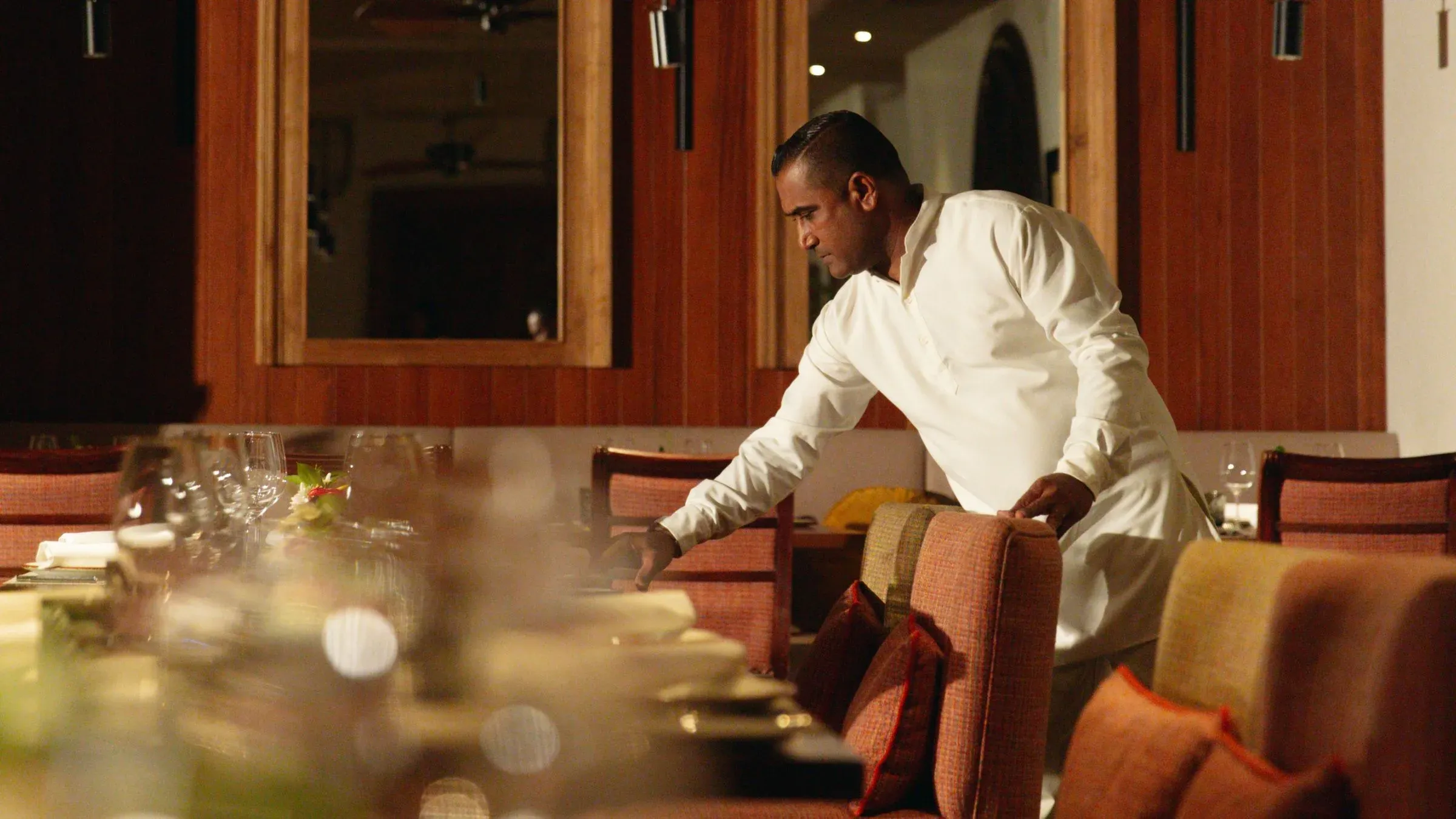 Interior of INDYA, the Indian restaurant at The St. Regis Le Morne Resort, Mauritius