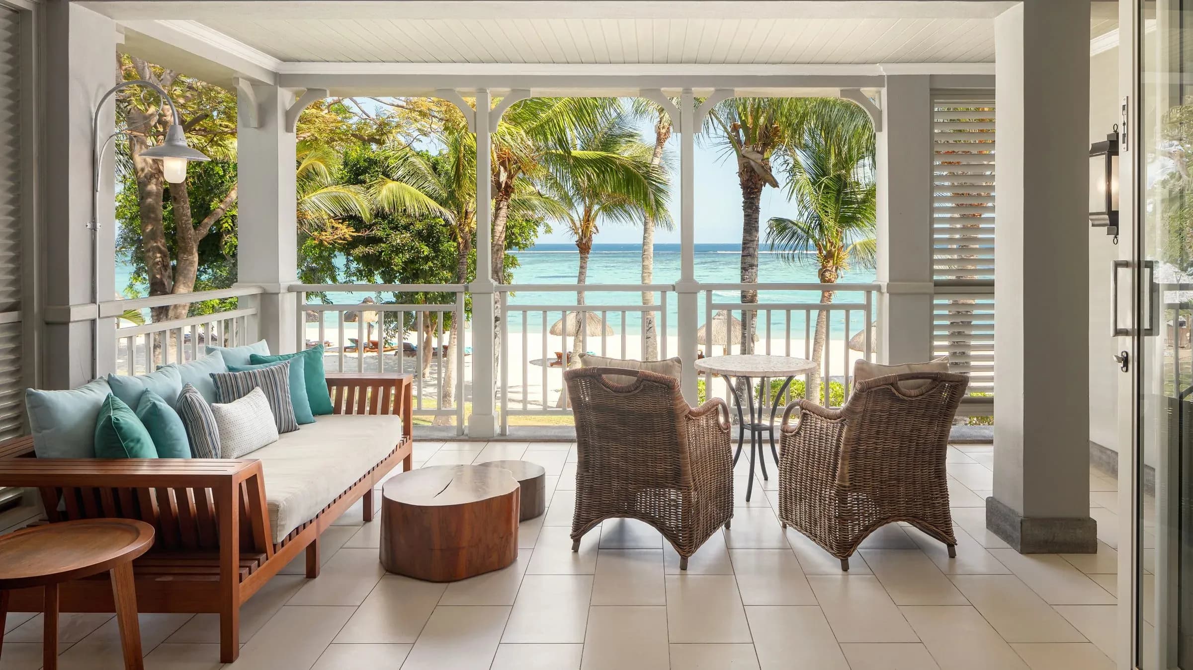 Heritage Balcony Suite interior at The St. Regis Le Morne Resort, Mauritius
